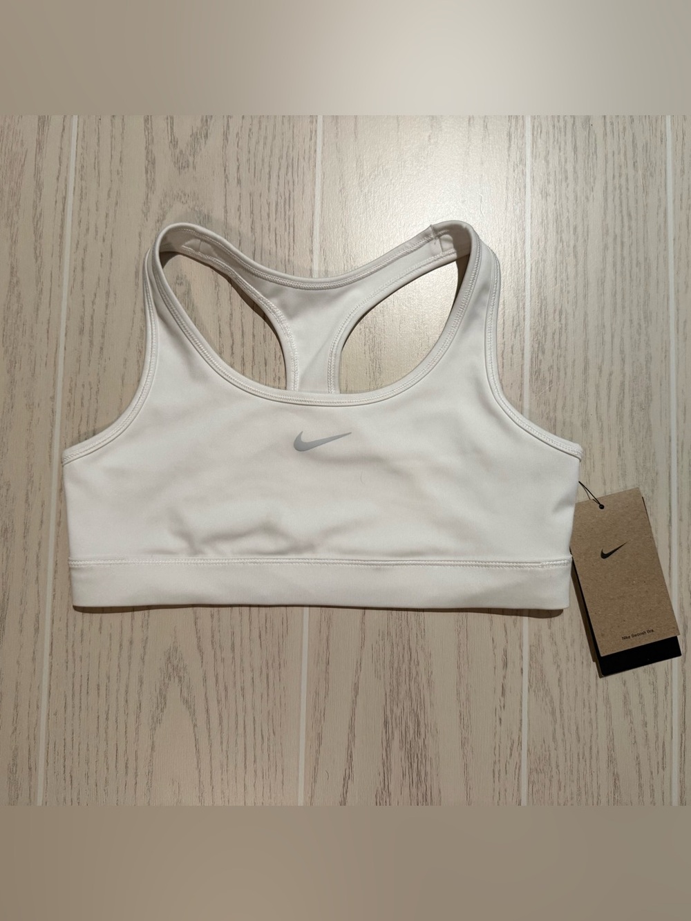 Nike Swoosh Dri-FIT Girls Sports Bra Large White Racerback NWT